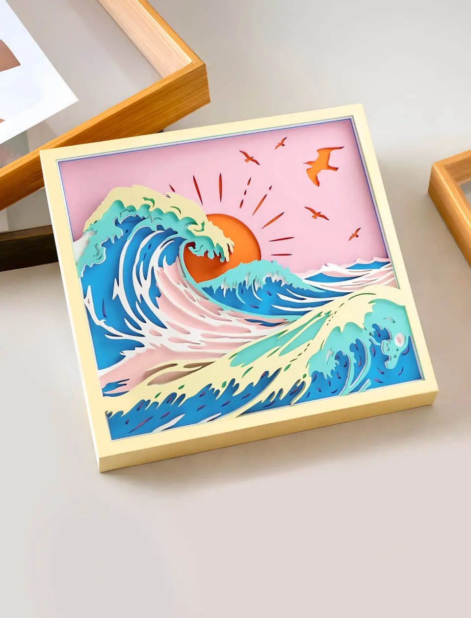 Mandala Ocean Waves em camadas de papel cortado
