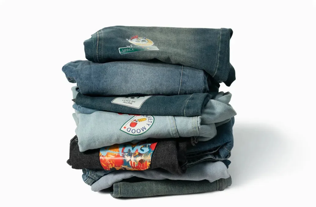 Calças jeans estampadas