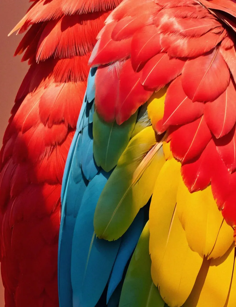Detalhe de estampa colorida de arara