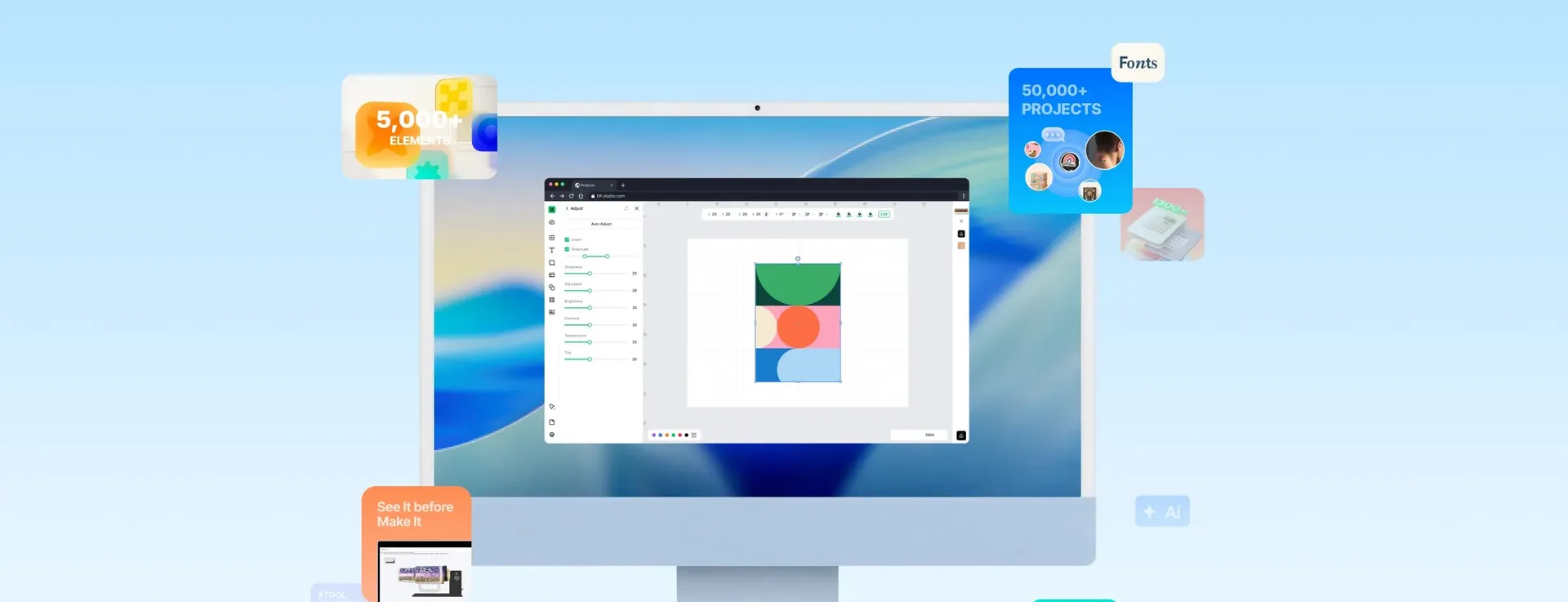 xTool Studio aberto num computador